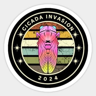 cicada invasion  2024   fest map brood xix and xiii cicadas Sticker